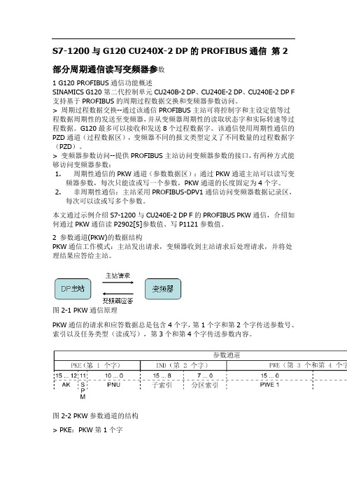 S7-1200与G120 CU240X-2 DP的PROFIBUS通信 第2部分周期通信读写变频器参