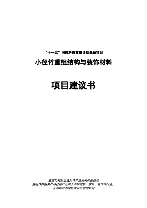 小径竹子重组结构与装饰材料项目建议书 精品