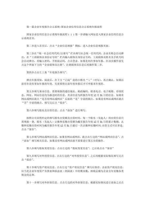 企业年度报告公示系统