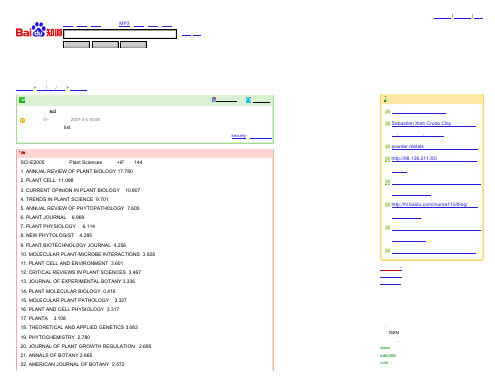植物学方面的sci杂志有哪些？百度知道