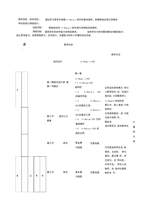 13周版式Indesign教学计划