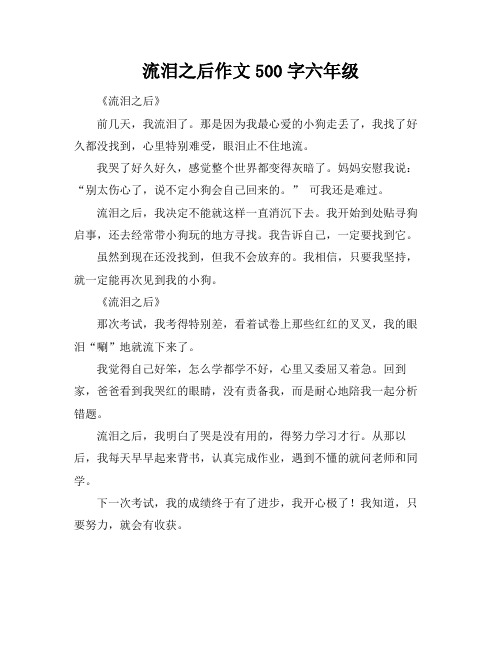 流泪之后作文500字六年级