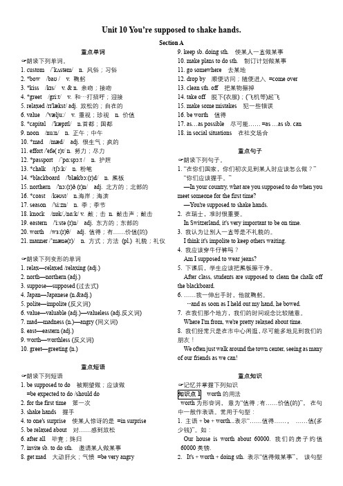 人教英语九年级全一册Unit 10晨读本