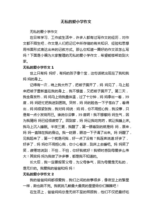 无私的爱小学作文