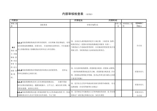 资质认定内审检查表