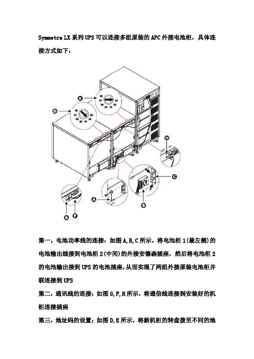 Symmetra LX UPS和多组外接原装电池柜连接方法