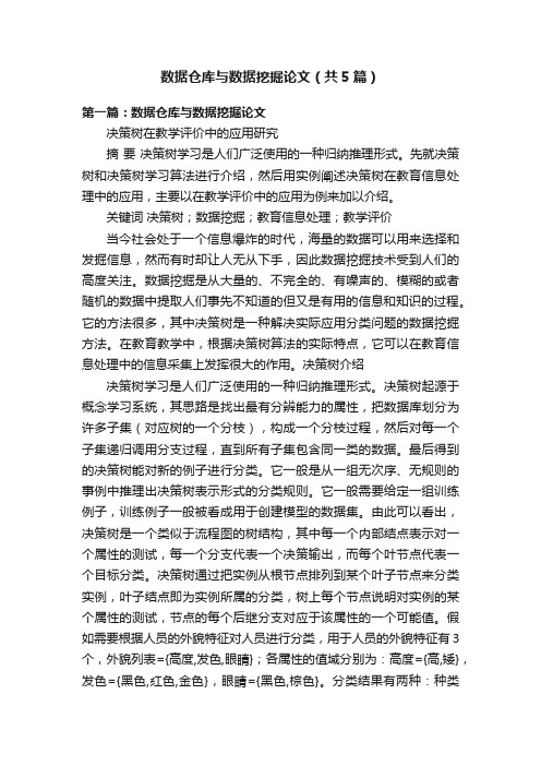 数据仓库与数据挖掘论文（共5篇）