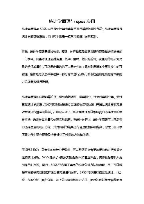 统计学原理与spss应用