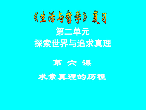 政治：湖南省长郡中学高三政治二轮复习：《求索真理的历程》课件(2019年11月)