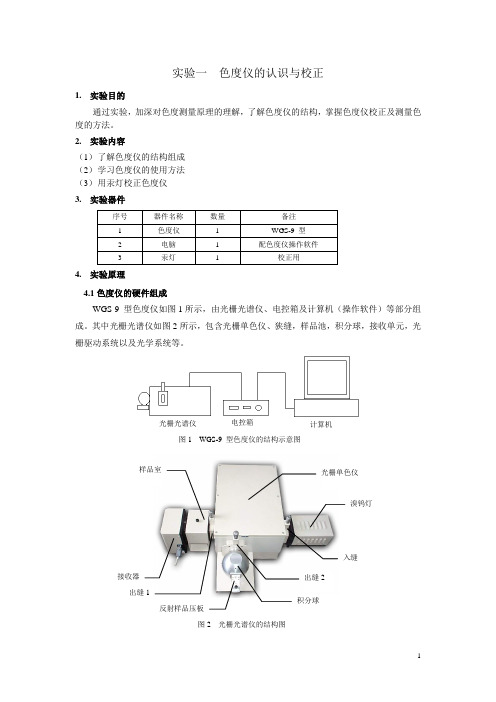 1 实验一色度仪的认识与校正