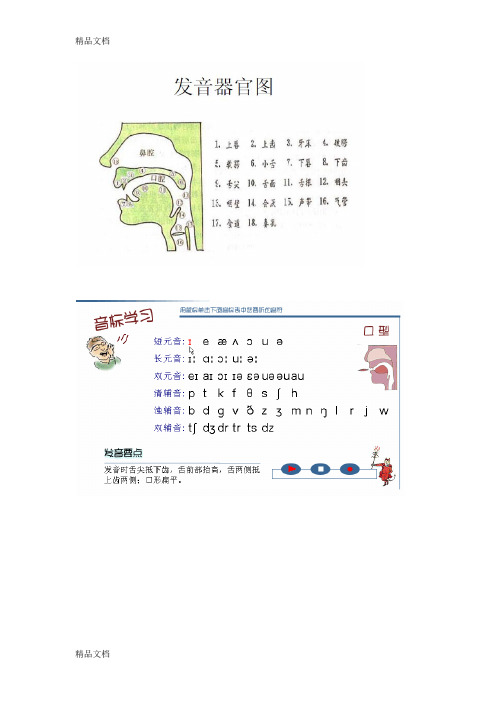 最新英语国际音标发音口型-舌位一览表