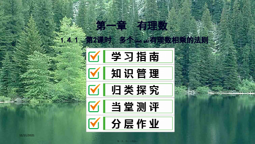 七年级数学上册有理数 . 有理数的乘除法 多个有理数相乘的法则复习