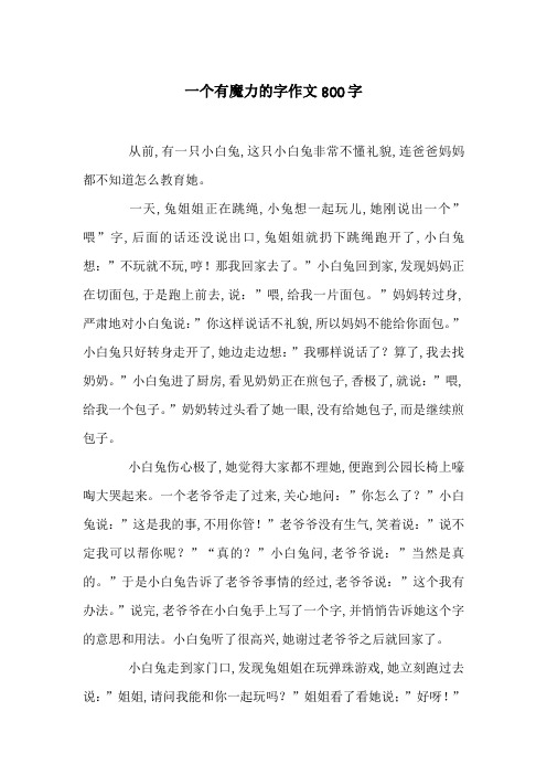 一个有魔力的字作文800字