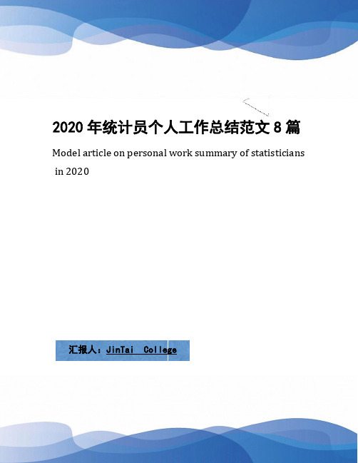 2020年统计员个人工作总结范文8篇