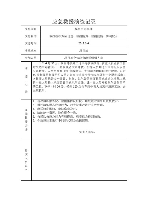 施工现场应急救援演练记录-2