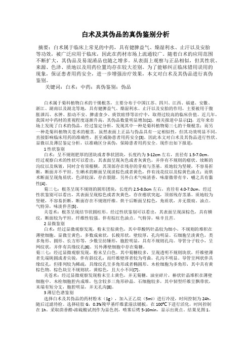 白术及其伪品的真伪鉴别分析