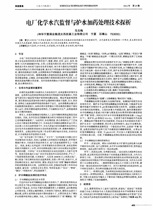 电厂化学水汽监督与炉水加药处理技术探析