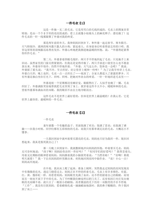 一件毛衣作文
