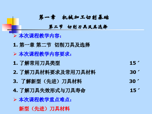 数控加工工艺课件2切削刀具及其选择