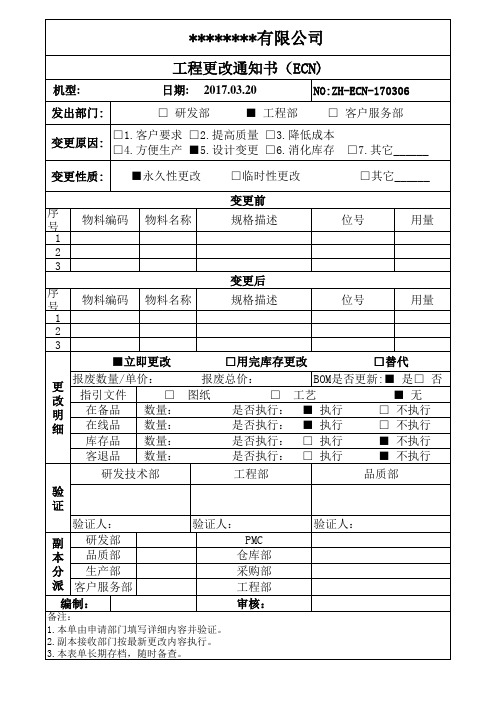 ECN标准格式