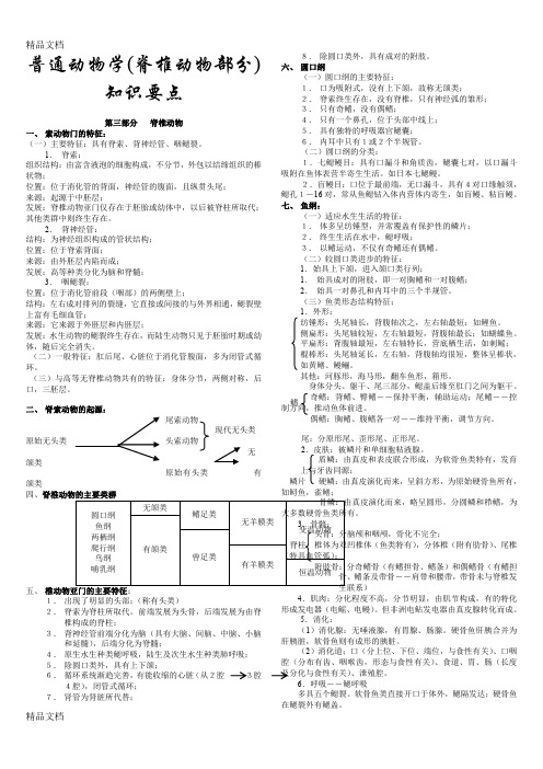 最新普通动物学期末复习资料