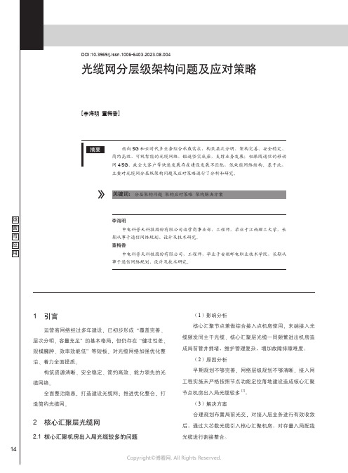 光缆网分层级架构问题及应对策略