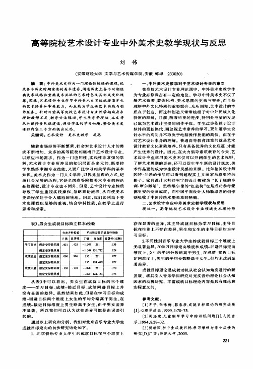 高等院校艺术设计专业中外美术史教学现状与反思