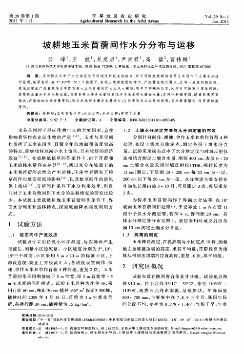 坡耕地玉米苜蓿间作水分分布与运移