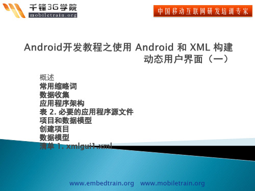 Android开发教程之使用 Android 和 XML 构建动态用户界面(一)