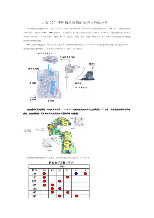 大众09G变速箱滑阀箱的结构与故障分析