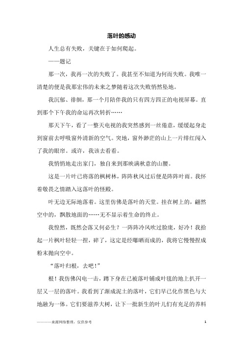 落叶的感动_初二作文