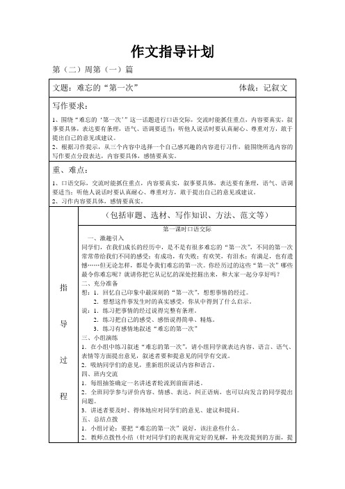 六年级下册作文教案