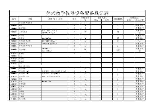 美术教学仪器设备帐