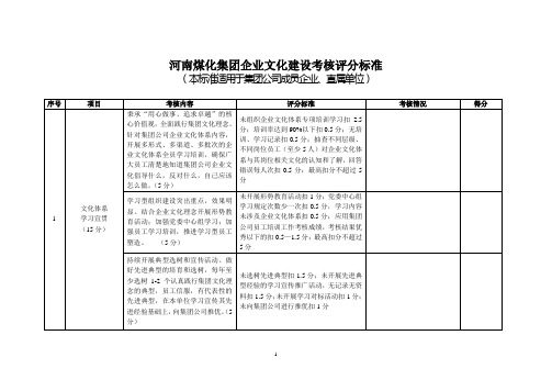 河南煤化集团企业文化考核评分标准(1)