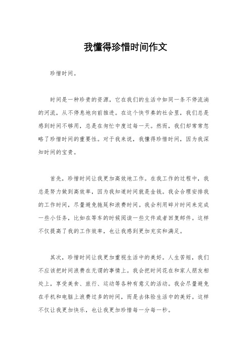 我懂得珍惜时间作文