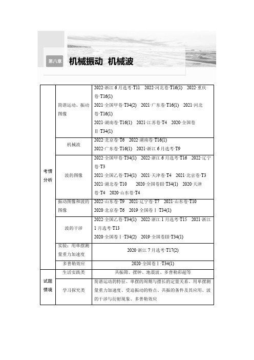 物理学案(新教材粤教版)第八章第1讲机械振动