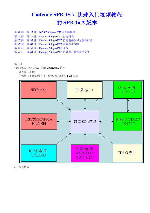 于博士Cadence视频教程原理图设计pdf文档