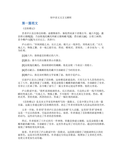 初中语文文言文解析(含学习方法技巧、例题示范教学方法)