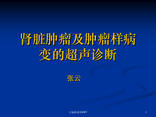 肾脏肿瘤及肿瘤样病变的超声诊断ppt课件