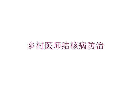 乡村医师结核病防治培训课件