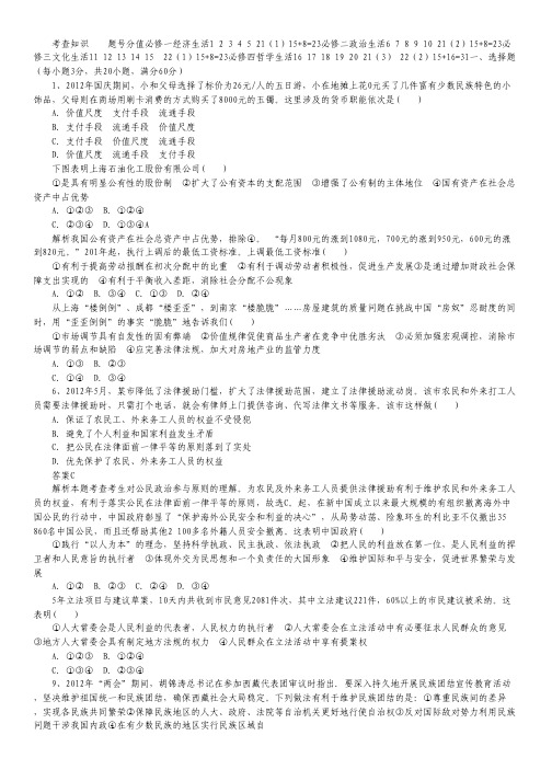 2013高考政治模拟密卷十二.pdf