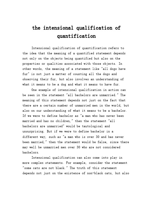 the intensional qualification of quantification