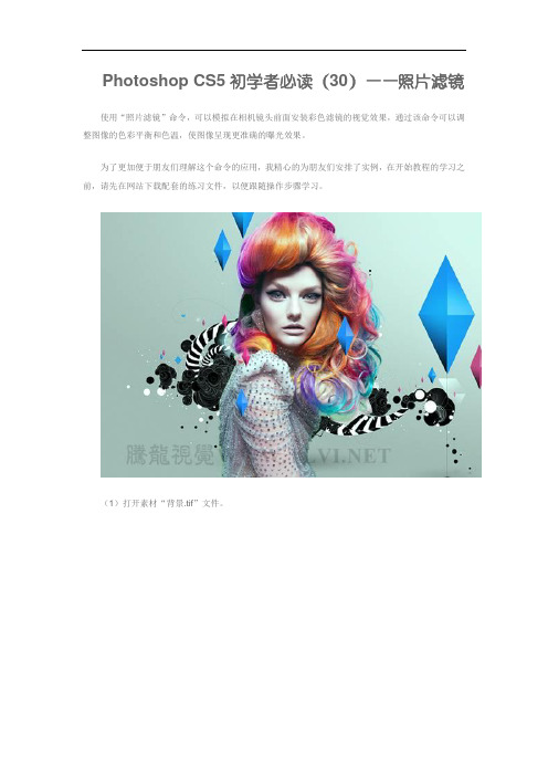 Photoshop_CS5初学者必读(30)——照片滤镜