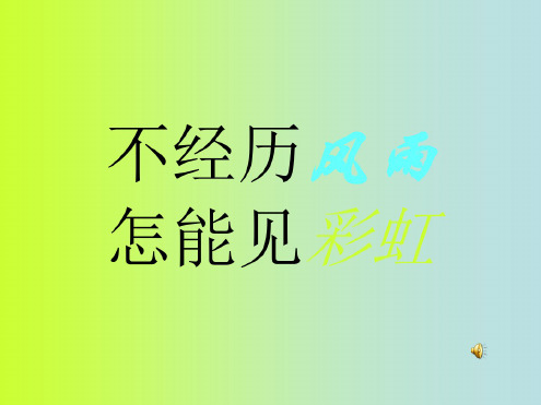 九年级政治不经历风雨怎能见彩虹