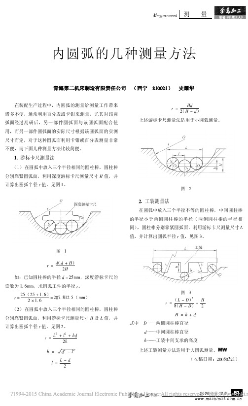 _
内圆弧的几种测量方法