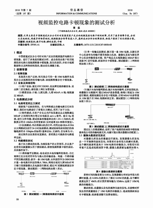 视频监控电路卡顿现象的测试分析