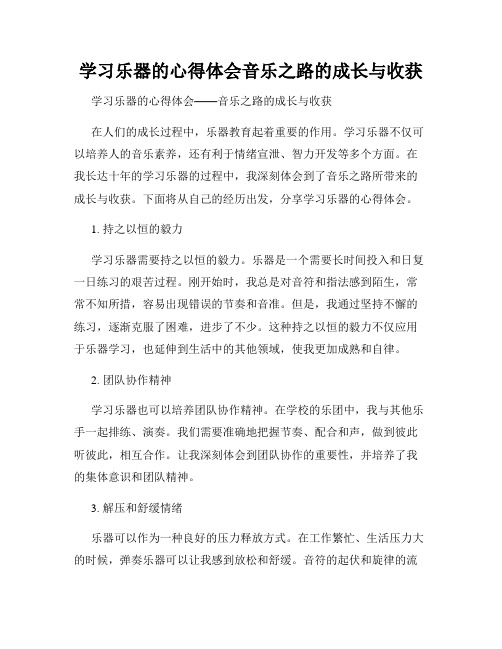 学习乐器的心得体会音乐之路的成长与收获