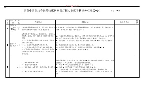 医院医疗质量控制考核评分标准附件附表1