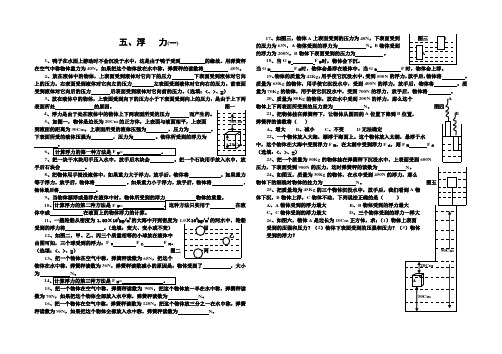 九年级物理(上)试题  压强和浮力5 浮力(1)