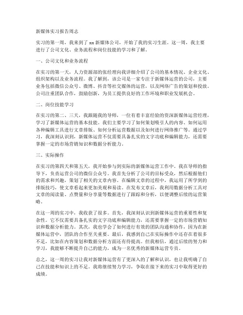 新媒体实习报告周志